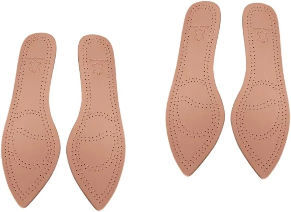 Mobestech 2 Pairs Insoles for Women's High Heels Sandals Foot Gel Inserts Breathable Cowhide Size 39-40