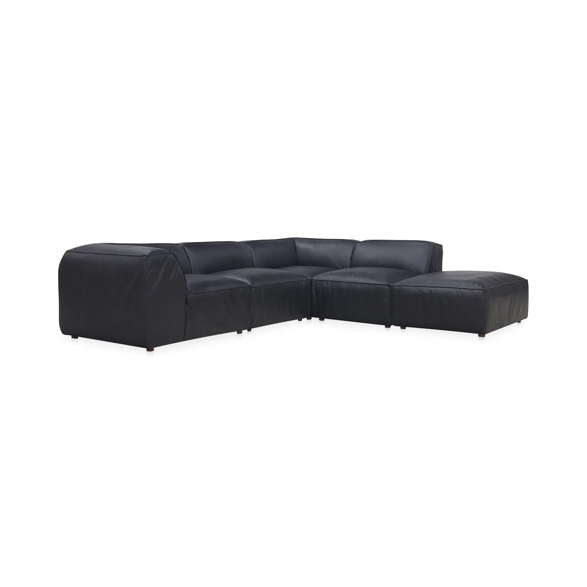 Moe's Home Collection Form Dream Modular Sectional ~ Vantage Black Leather
