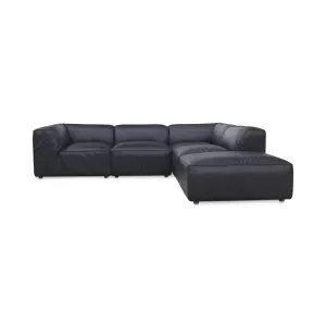Moe's Home Collection Form Dream Modular Sectional ~ Vantage Black Leather