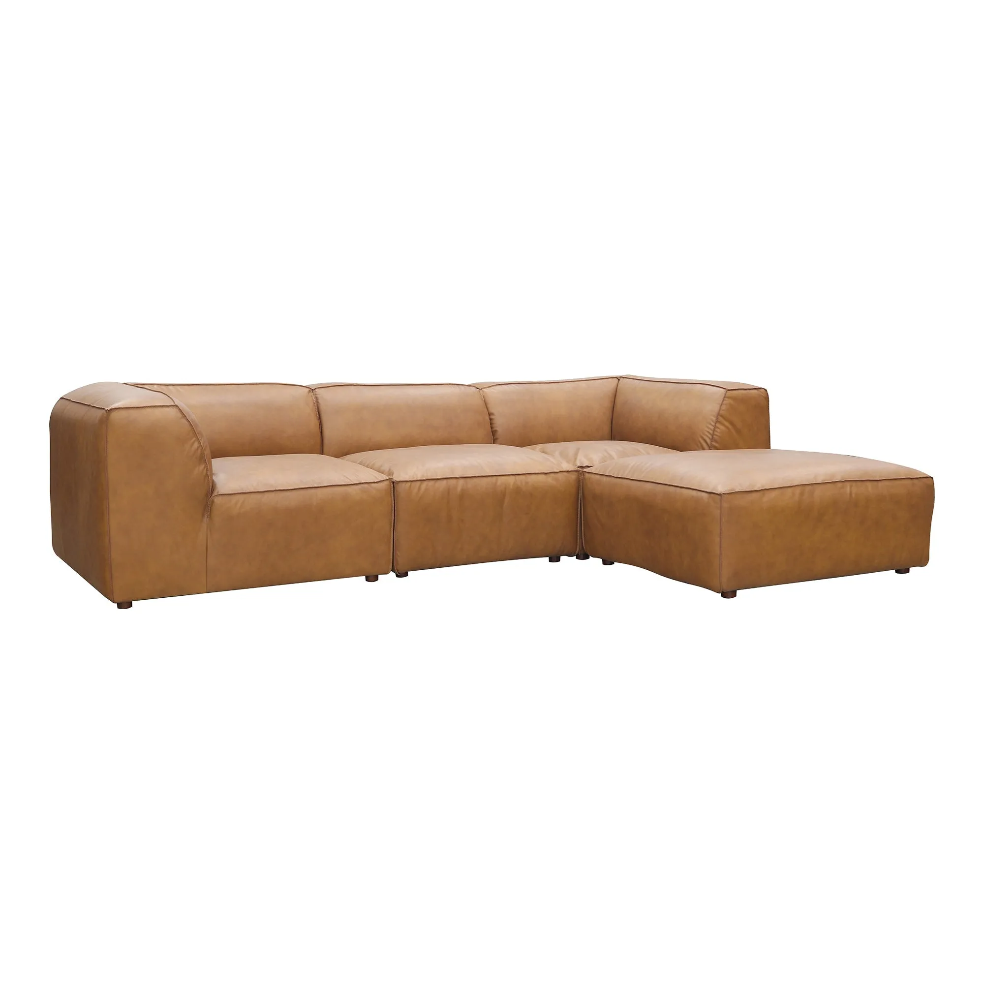 Moe's Home Collection Form Lounge Modular Sectional ~ Sonoran Tan Leather