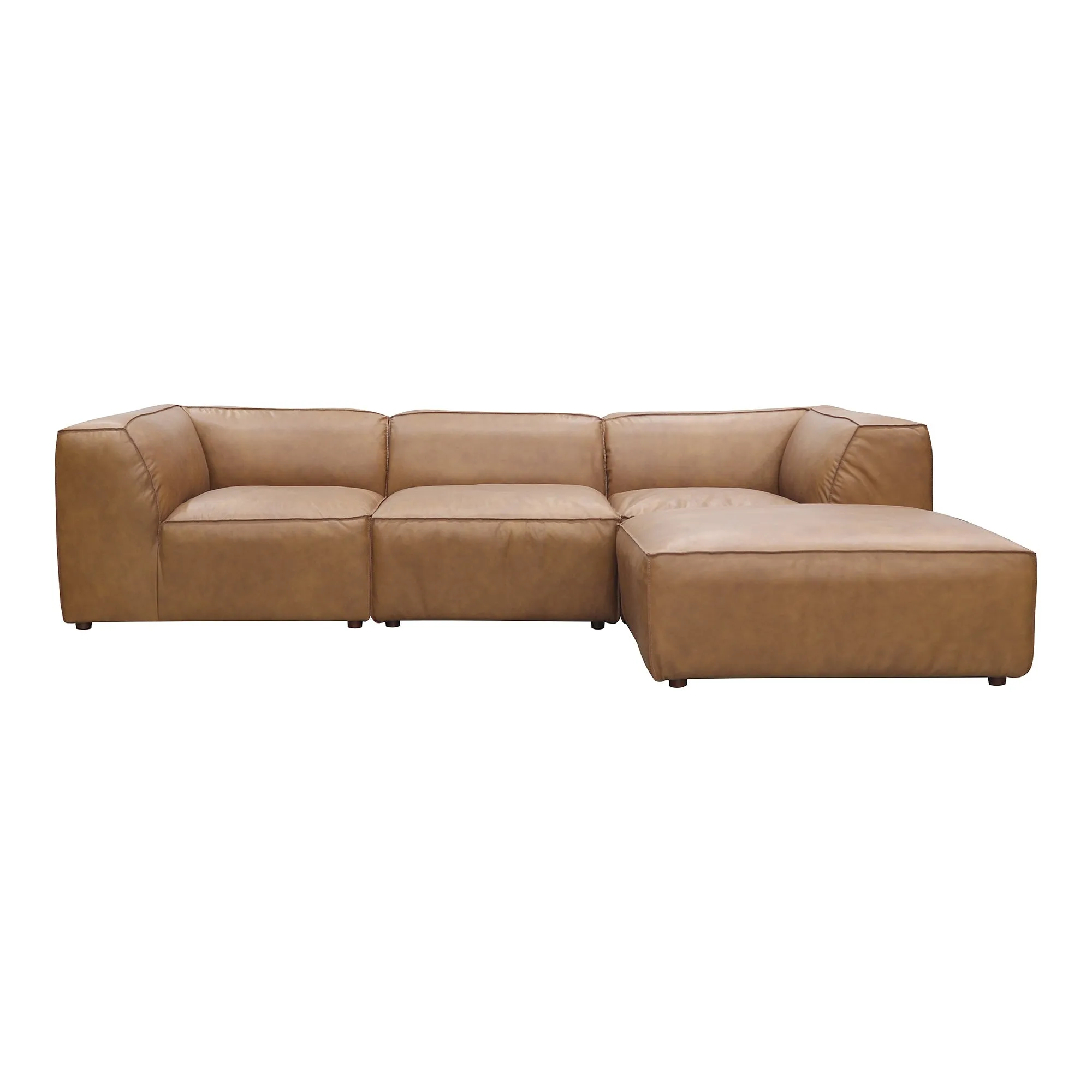 Moe's Home Collection Form Lounge Modular Sectional ~ Sonoran Tan Leather