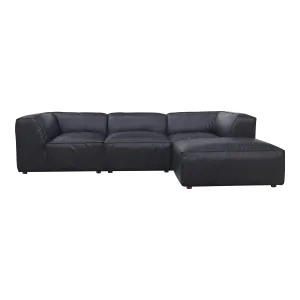 Moe's Home Collection Form Lounge Modular Sectional ~ Vantage Black Leather