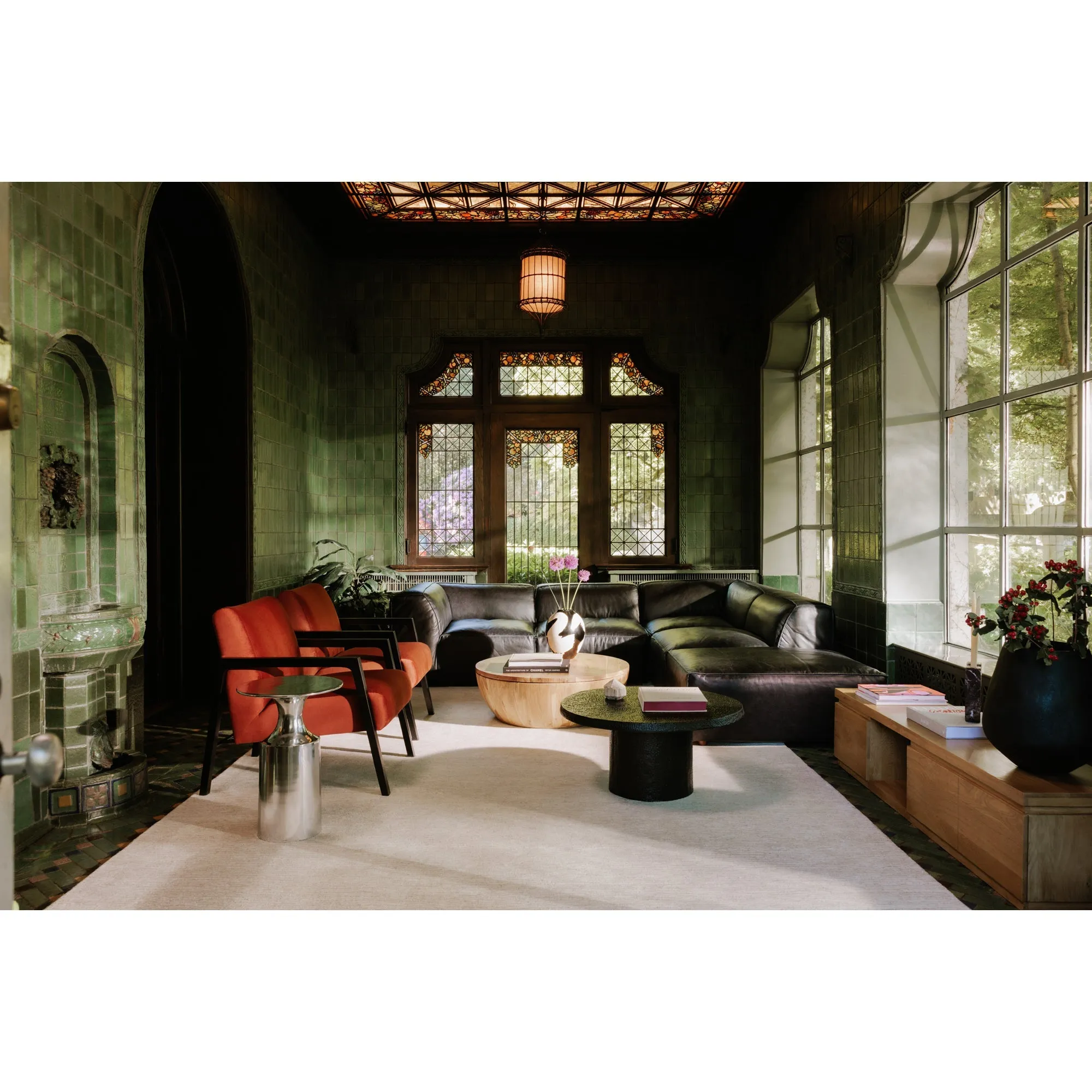 Moe's Home Collection Form Lounge Modular Sectional ~ Vantage Black Leather