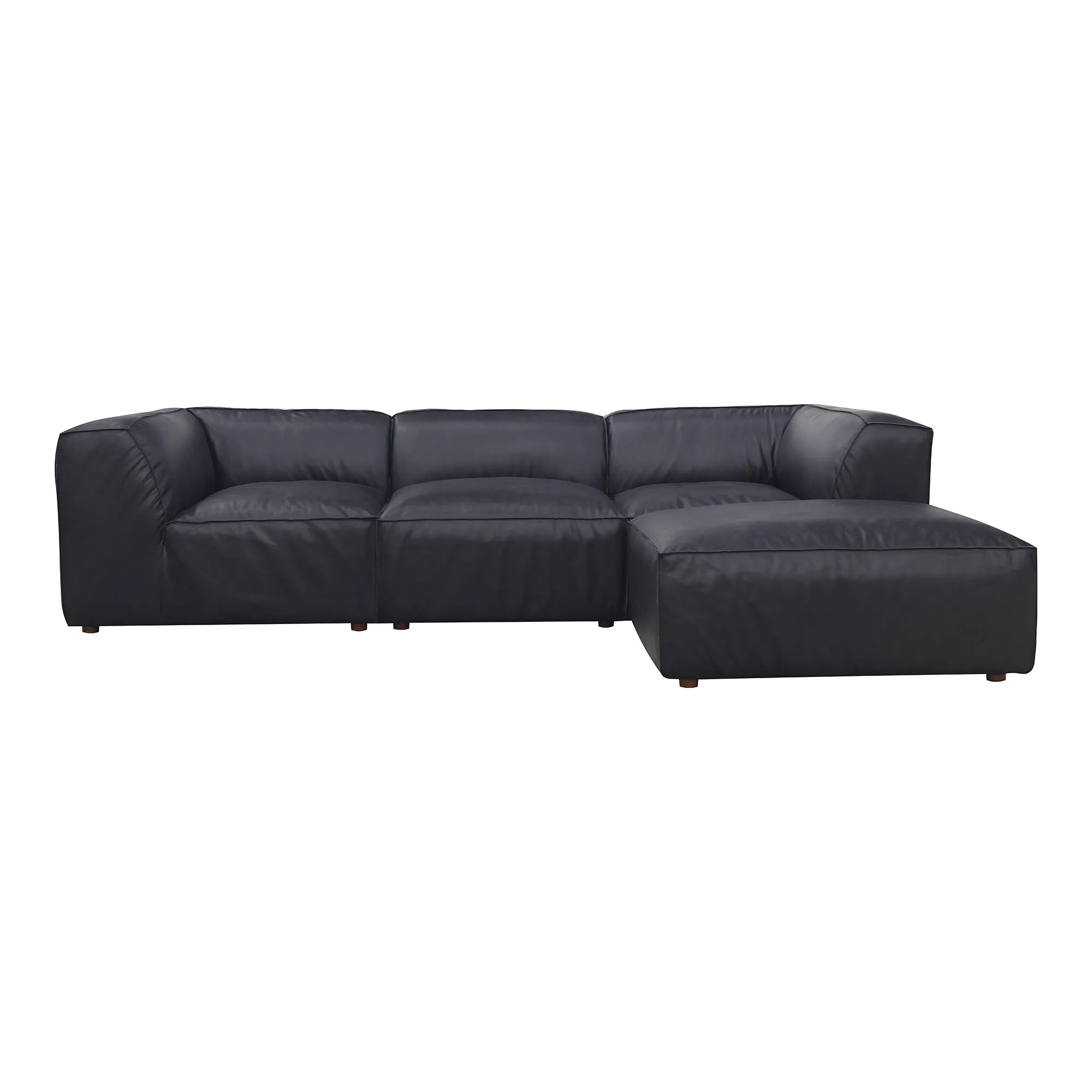 Moe's Home Collection Form Lounge Modular Sectional ~ Vantage Black Leather