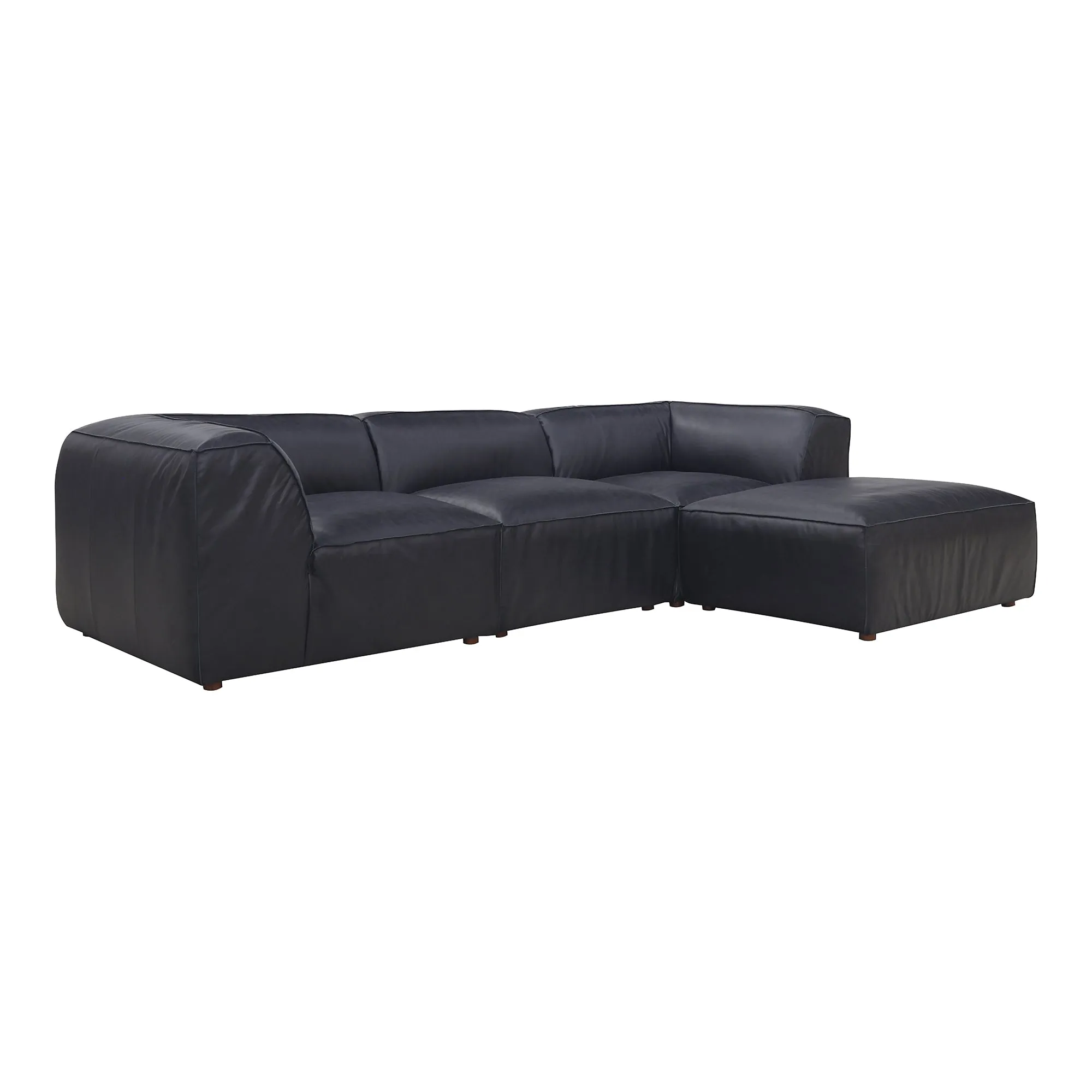Moe's Home Collection Form Lounge Modular Sectional ~ Vantage Black Leather