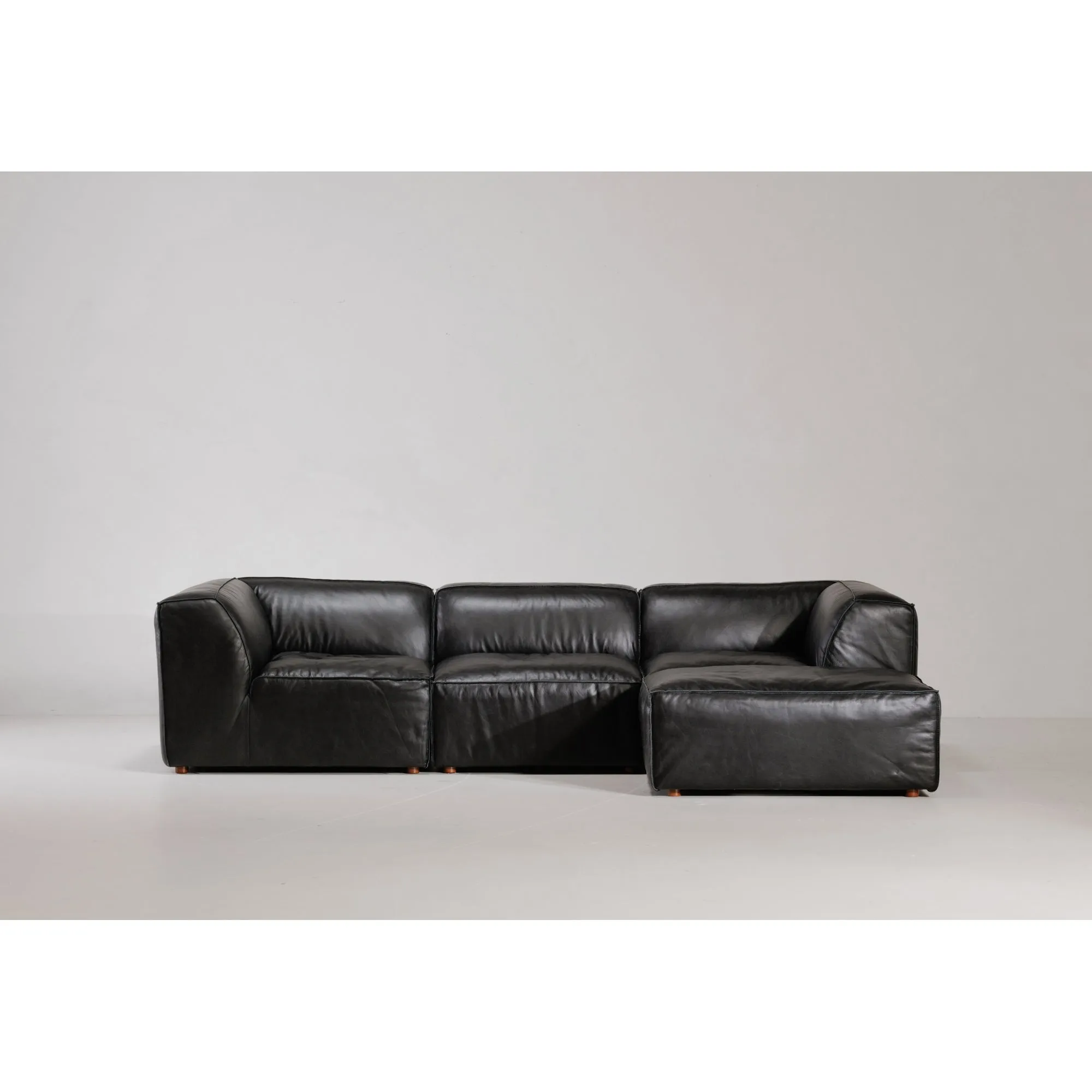 Moe's Home Collection Form Lounge Modular Sectional ~ Vantage Black Leather