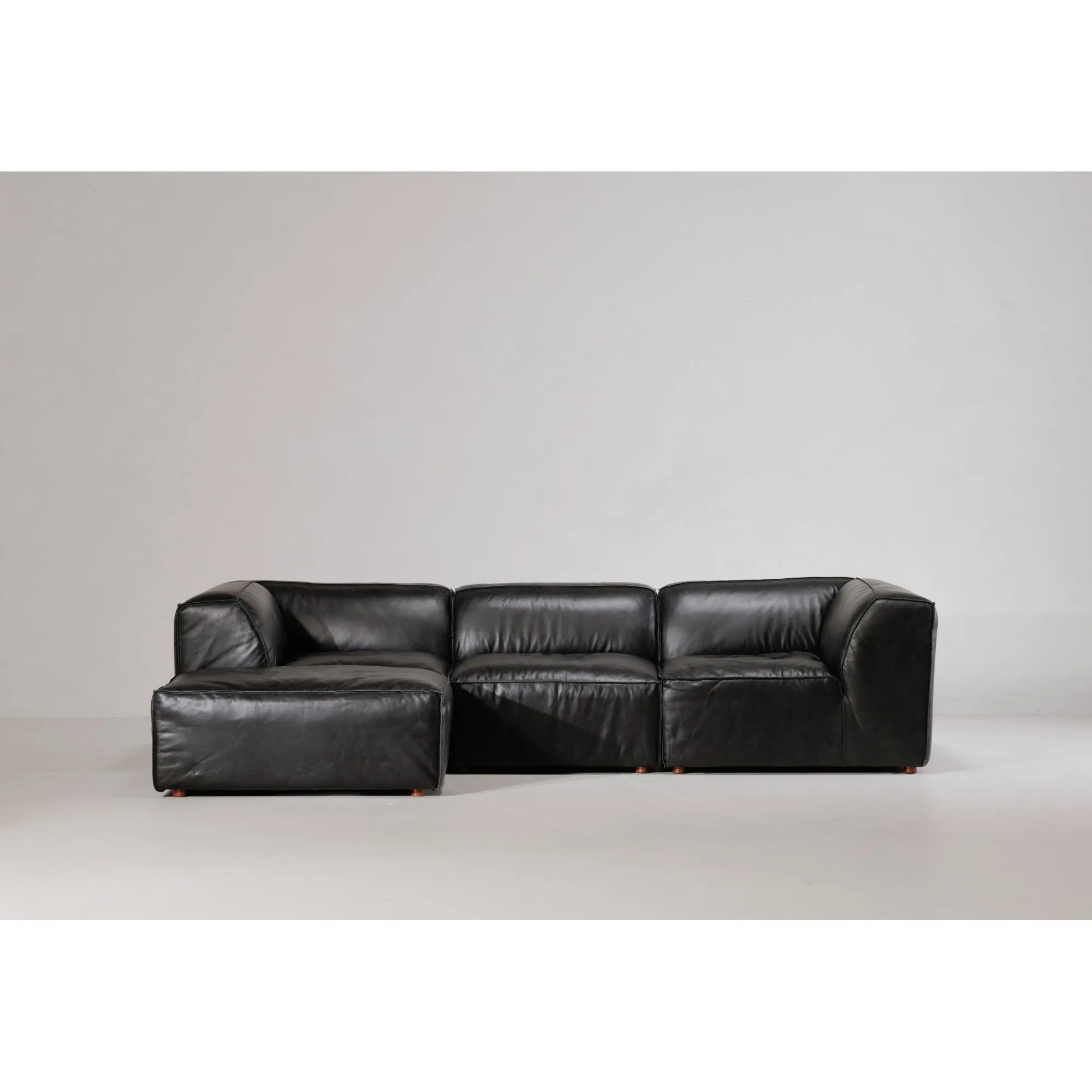 Moe's Home Collection Form Lounge Modular Sectional ~ Vantage Black Leather
