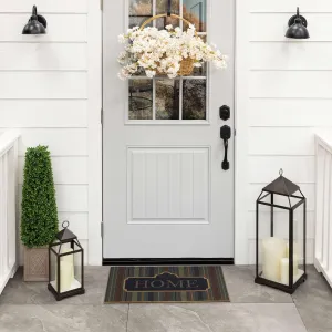 Mohawk Home Entryway Door Mat 1' 6" X 2' 6" All Weather Outdoor Non Slip Recycled Rubber Doormat, Woven Sign Home Navy Blue