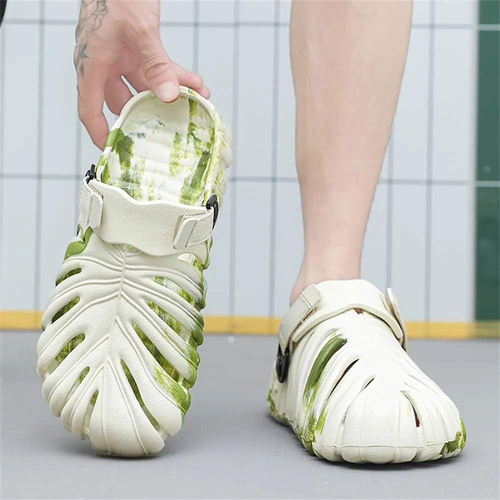 Monstera Slippers,Leaf Thick Sole Pillow Quick Drying Breathable Beach Open Toe Slippers Indoor And Outdoor Slides