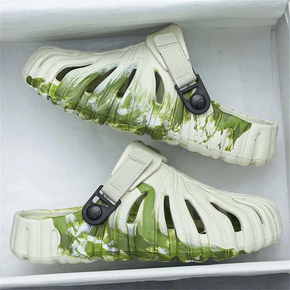 Monstera Slippers,Leaf Thick Sole Pillow Quick Drying Breathable Beach Open Toe Slippers Indoor And Outdoor Slides