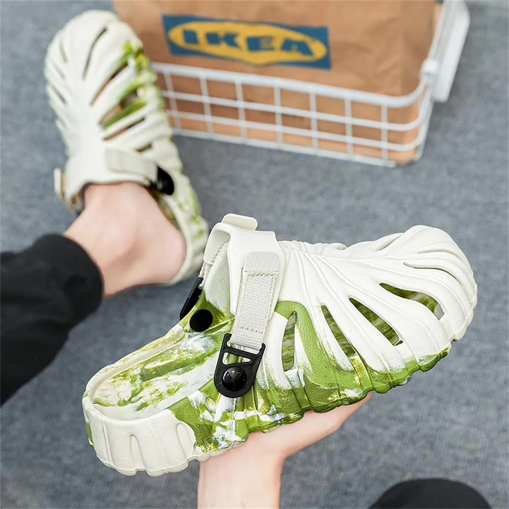 Monstera Slippers,Leaf Thick Sole Pillow Quick Drying Breathable Beach Open Toe Slippers Indoor And Outdoor Slides