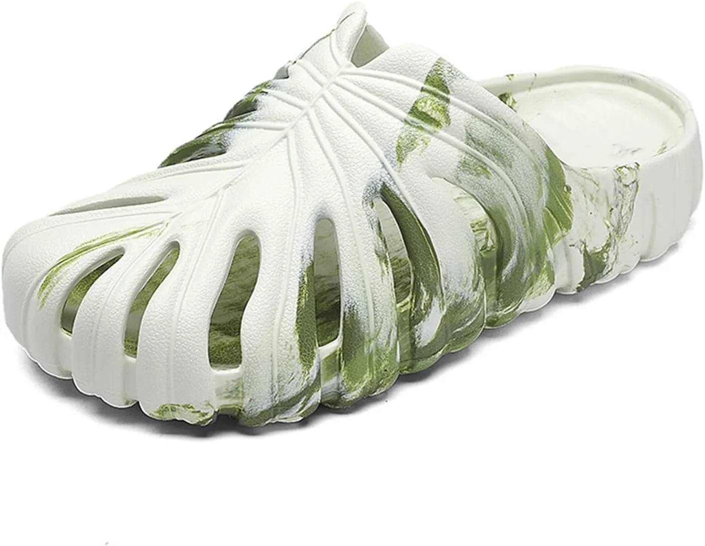 Monstera Slippers,Leaf Thick Sole Pillow Quick Drying Breathable Beach Open Toe Slippers Indoor And Outdoor Slides
