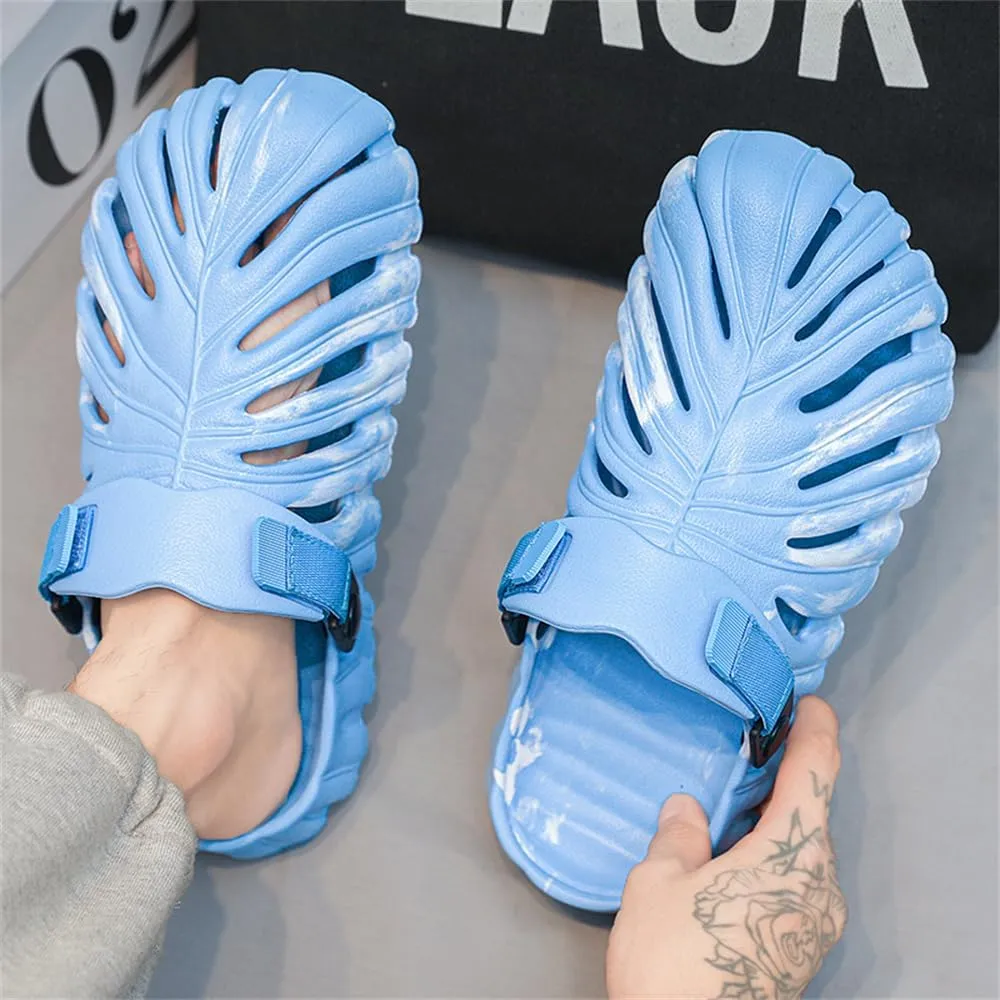 Monstera Slippers,Leaf Thick Sole Pillow Quick Drying Breathable Beach Open Toe Slippers Indoor And Outdoor Slides