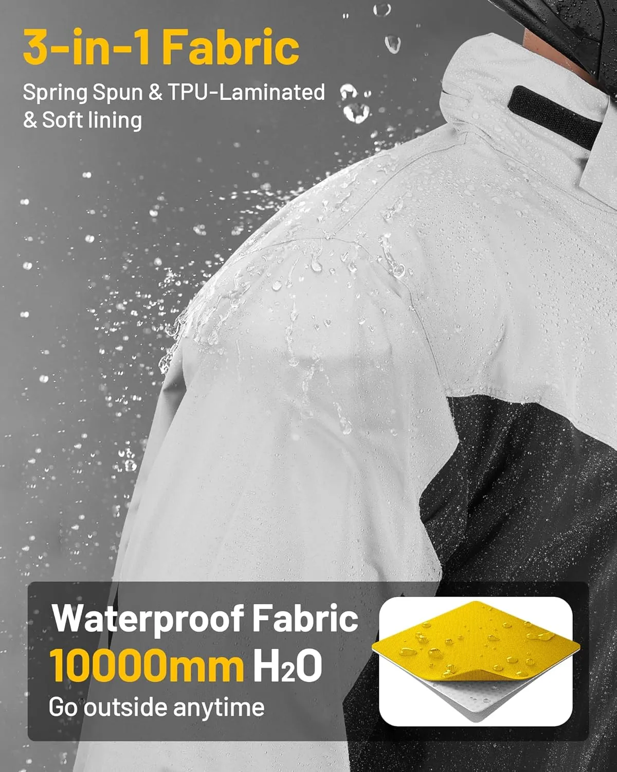 Motorcycle Rain Gear For Men & Women Waterproof Rain Suit Reflective Breathable Lightweight 2 Pieces Rainwear