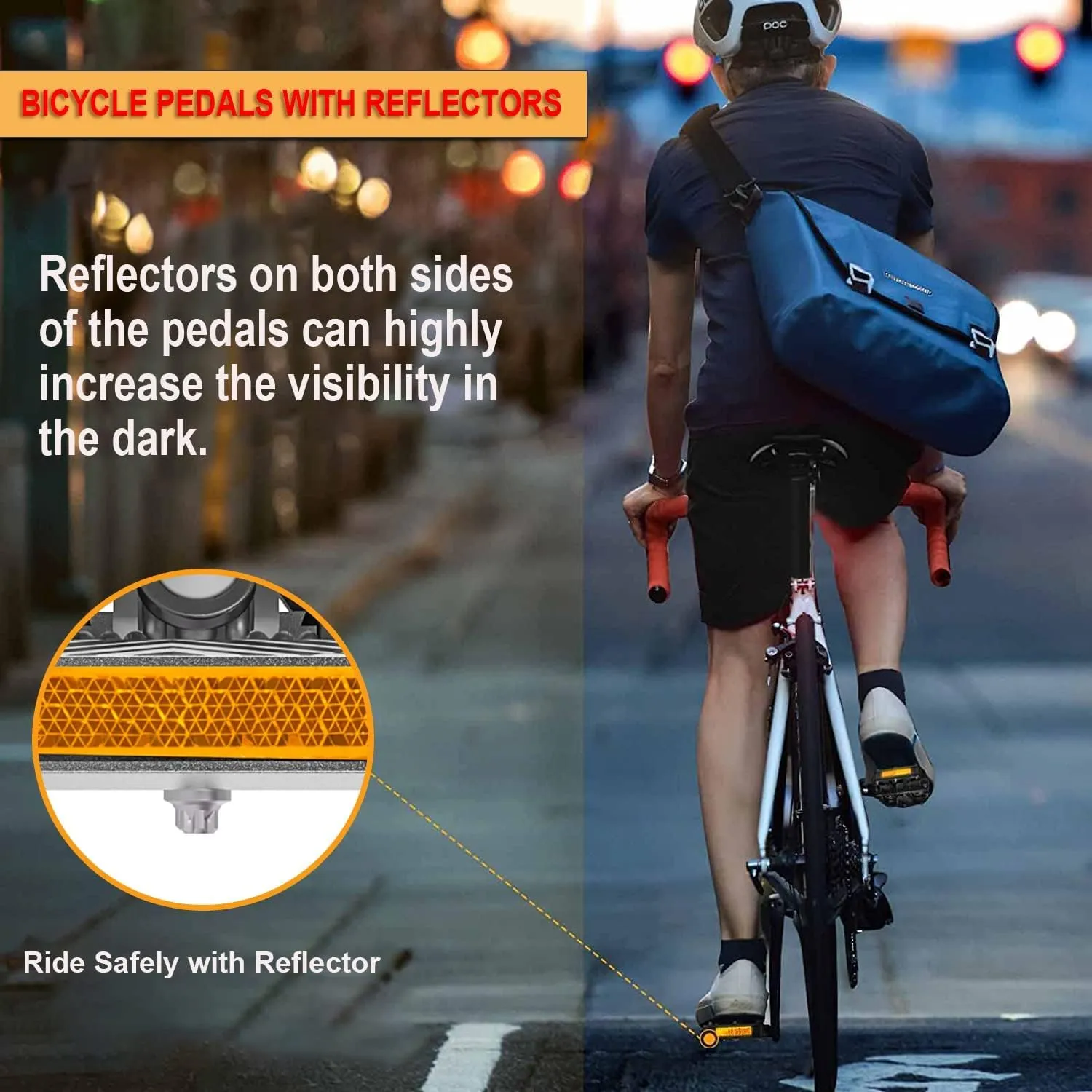 Mountain Bike Pedals - Dual Function Flat and Clipless Pedal - Bicycle Pedals with Reflectors Compatible with SPD, Platform Pedals for BMX Spin Exercise Peloton Trekking Bike