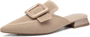Mousse Fit Women Flat Mules Commute Pointed Toe Mules Flats Slip On Slides Walking Shoes