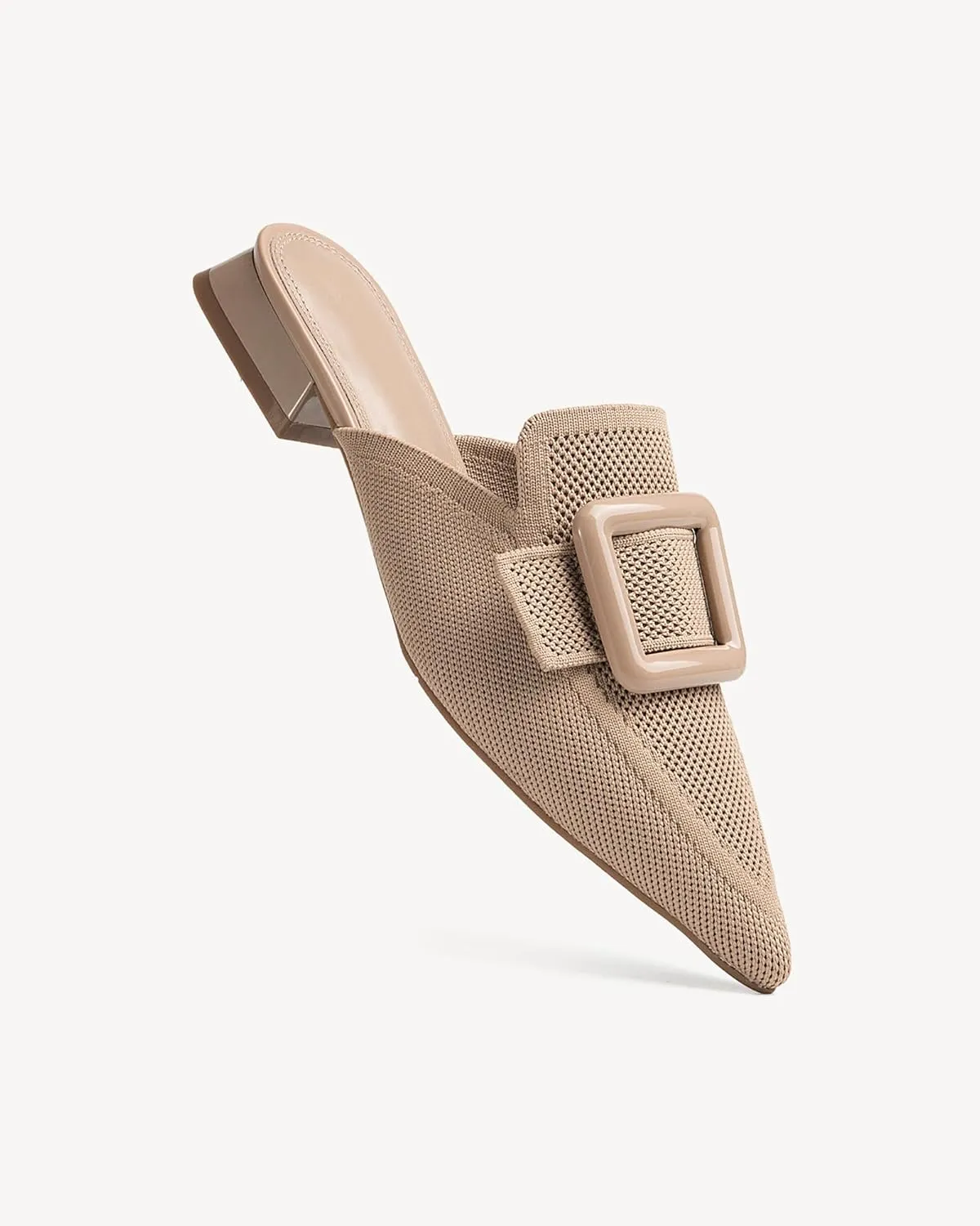 Mousse Fit Women Flat Mules Commute Pointed Toe Mules Flats Slip On Slides Walking Shoes