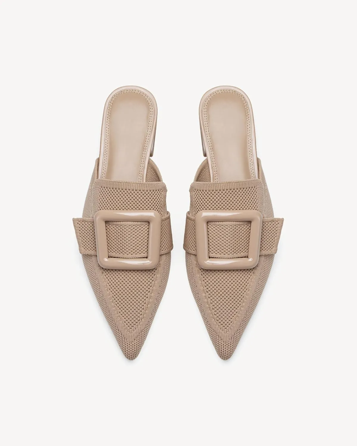 Mousse Fit Women Flat Mules Commute Pointed Toe Mules Flats Slip On Slides Walking Shoes