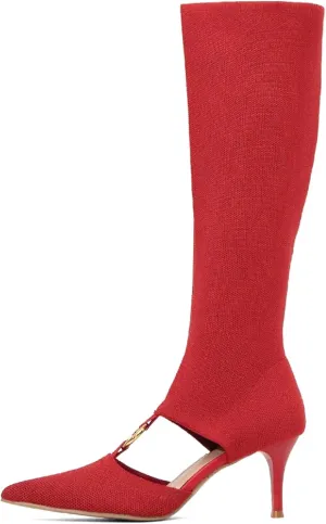 MOUSSE FIT Women's Pointed Toe stiletto Casual Breathable Sock High Boots