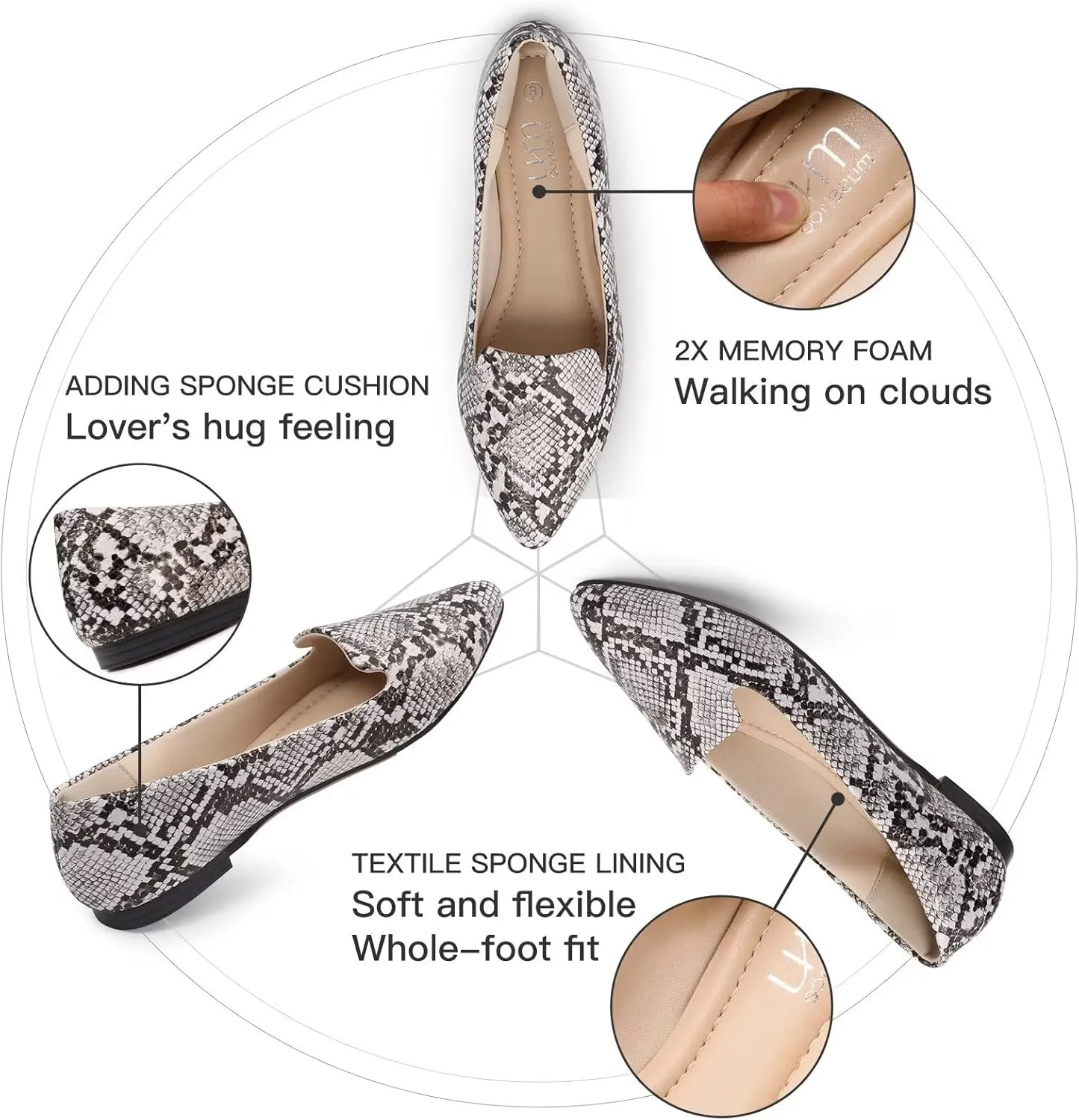 MUSSHOE Flat Shoes Women Comfortable Slip on Women's Flats