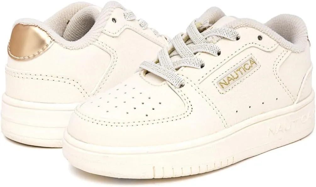 Nautica Girls Fashion Shoe - Lace-Up Low-Top Tennis Sneakers for Big Kids, Little Kids & Toddlers (Regular Heel/Platform Sole)