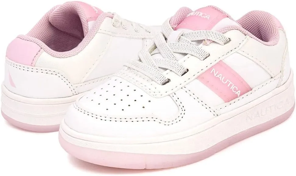 Nautica Girls Fashion Shoe - Lace-Up Low-Top Tennis Sneakers for Big Kids, Little Kids & Toddlers (Regular Heel/Platform Sole)