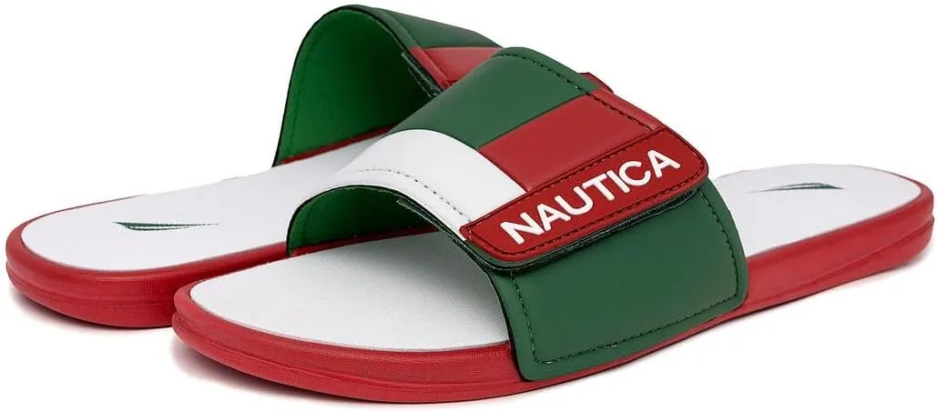 Nautica Men's Athletic Slide Sandal, Adjustable Straps, Comfort Slip-On (Regular & Wide Widths)