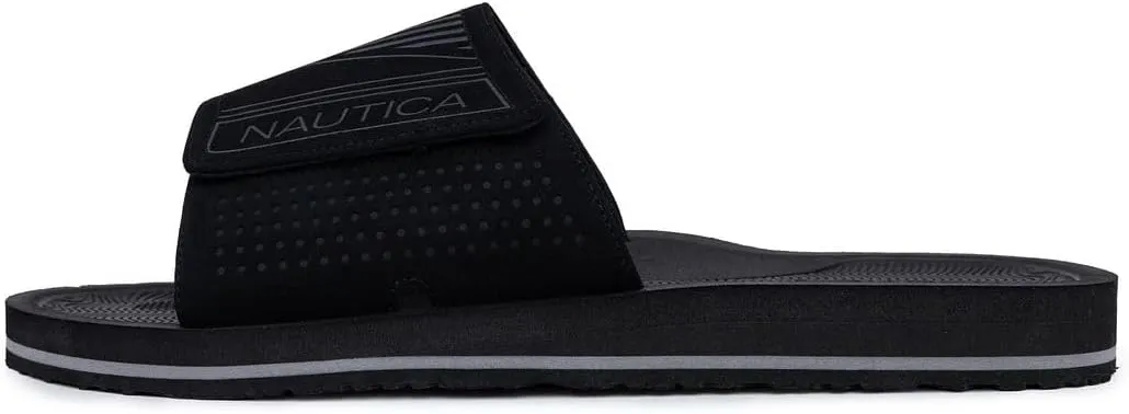 Nautica Men's Athletic Slide Sandal, Adjustable Straps, Comfort Slip-On (Regular & Wide Widths)