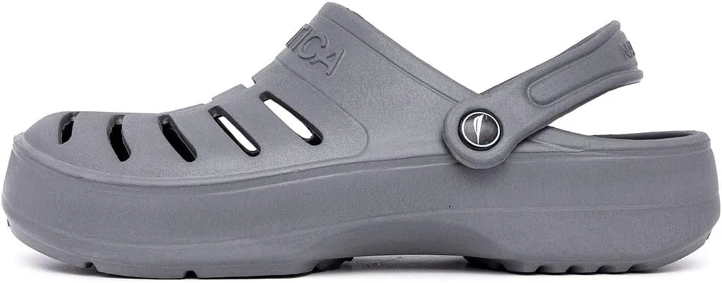 Nautica Men's Clogs - Athletic Sports Sandal - Slip-On with Adjustable Back Strap - (Water Shoes/Fuzzy Slippers) River Edge