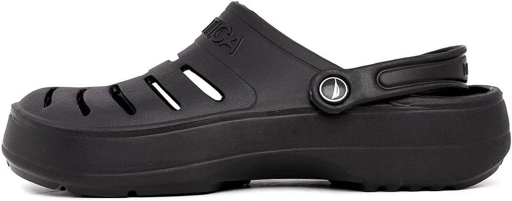 Nautica Men's Clogs - Athletic Sports Sandal - Slip-On with Adjustable Back Strap - (Water Shoes/Fuzzy Slippers) River Edge