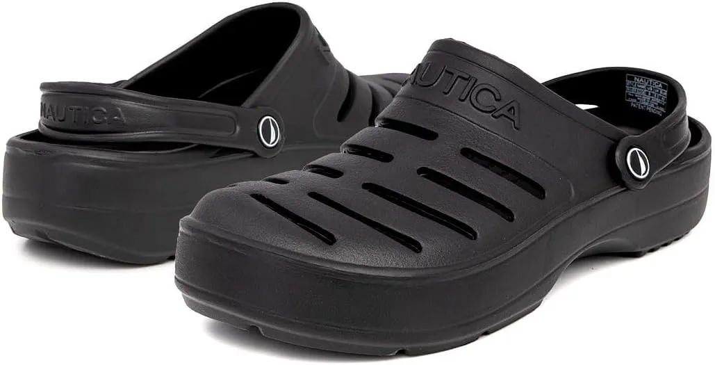 Nautica Men's Clogs - Athletic Sports Sandal - Slip-On with Adjustable Back Strap - (Water Shoes/Fuzzy Slippers) River Edge