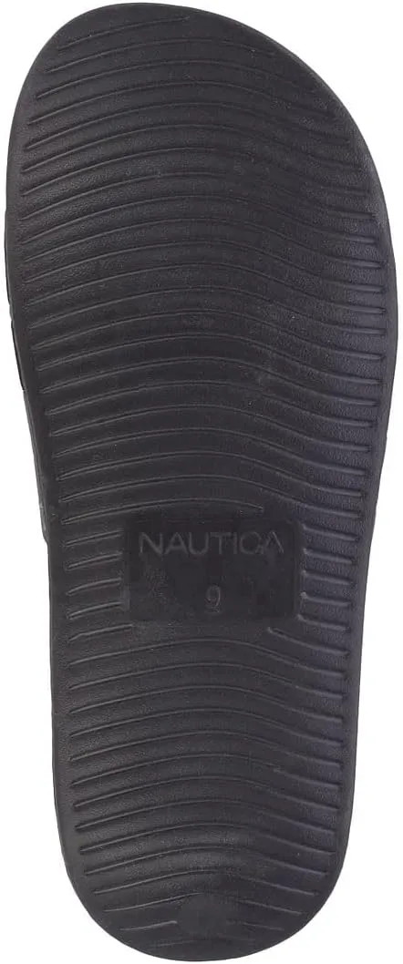 Nautica Men's Open Toe Slide Sandals - Comfortable Indoor & Outdoor Shower Slippers