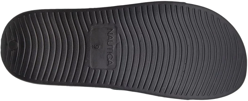 Nautica Men's Open Toe Slide Sandals - Comfortable Indoor & Outdoor Shower Slippers