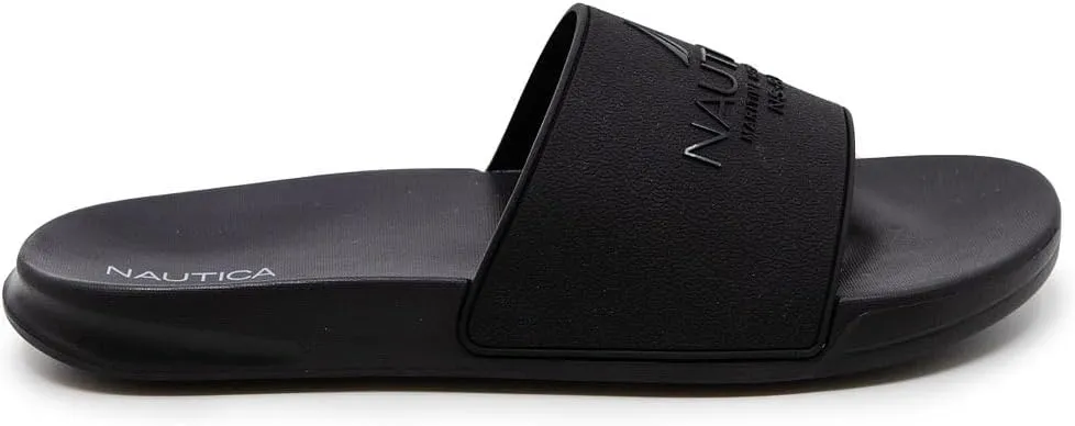 Nautica Men's Open Toe Slide Sandals - Comfortable Indoor & Outdoor Shower Slippers