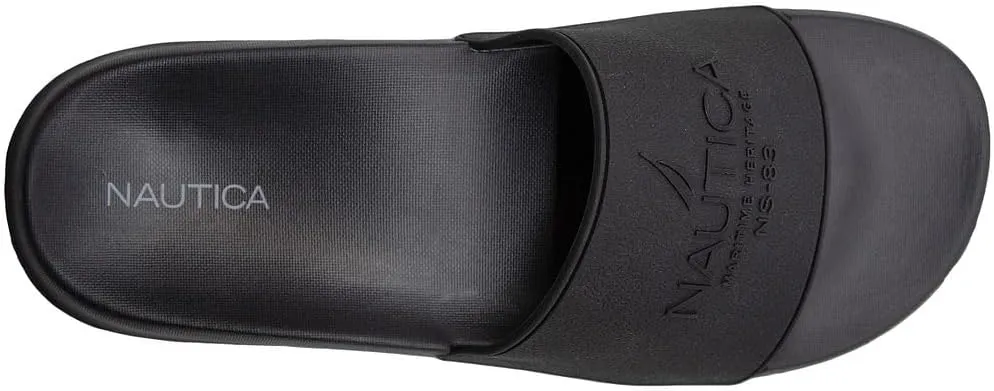 Nautica Men's Open Toe Slide Sandals - Comfortable Indoor & Outdoor Shower Slippers