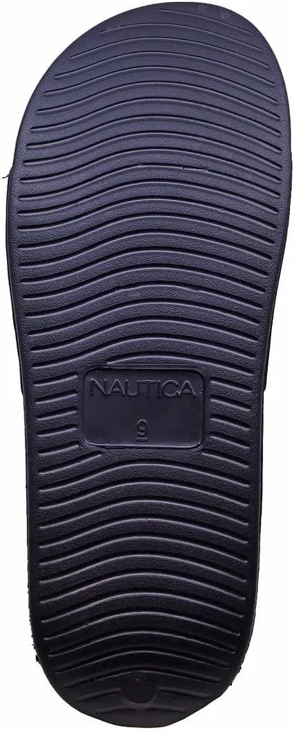 Nautica Men's Open Toe Slide Sandals - Comfortable Indoor & Outdoor Shower Slippers