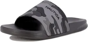 Nautica Men's Open Toe Slide Sandals - Comfortable Indoor & Outdoor Shower Slippers