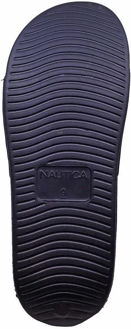Nautica Men's Open Toe Slide Sandals - Comfortable Indoor & Outdoor Shower Slippers