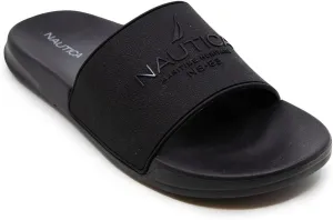 Nautica Men's Open Toe Slide Sandals - Comfortable Indoor & Outdoor Shower Slippers