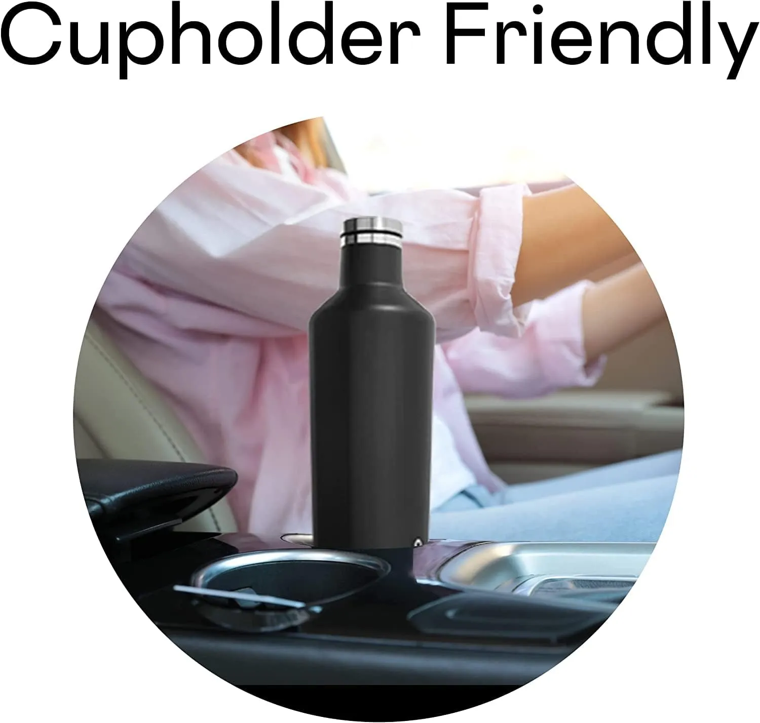 NCAA Black Corkcicle 20 Ounce Sport Canteen Triple Insulated Stainless Steel Water Bottle with Straw Cap and Folding Metal Handle with Primary Logo (Texas A&M Aggies)