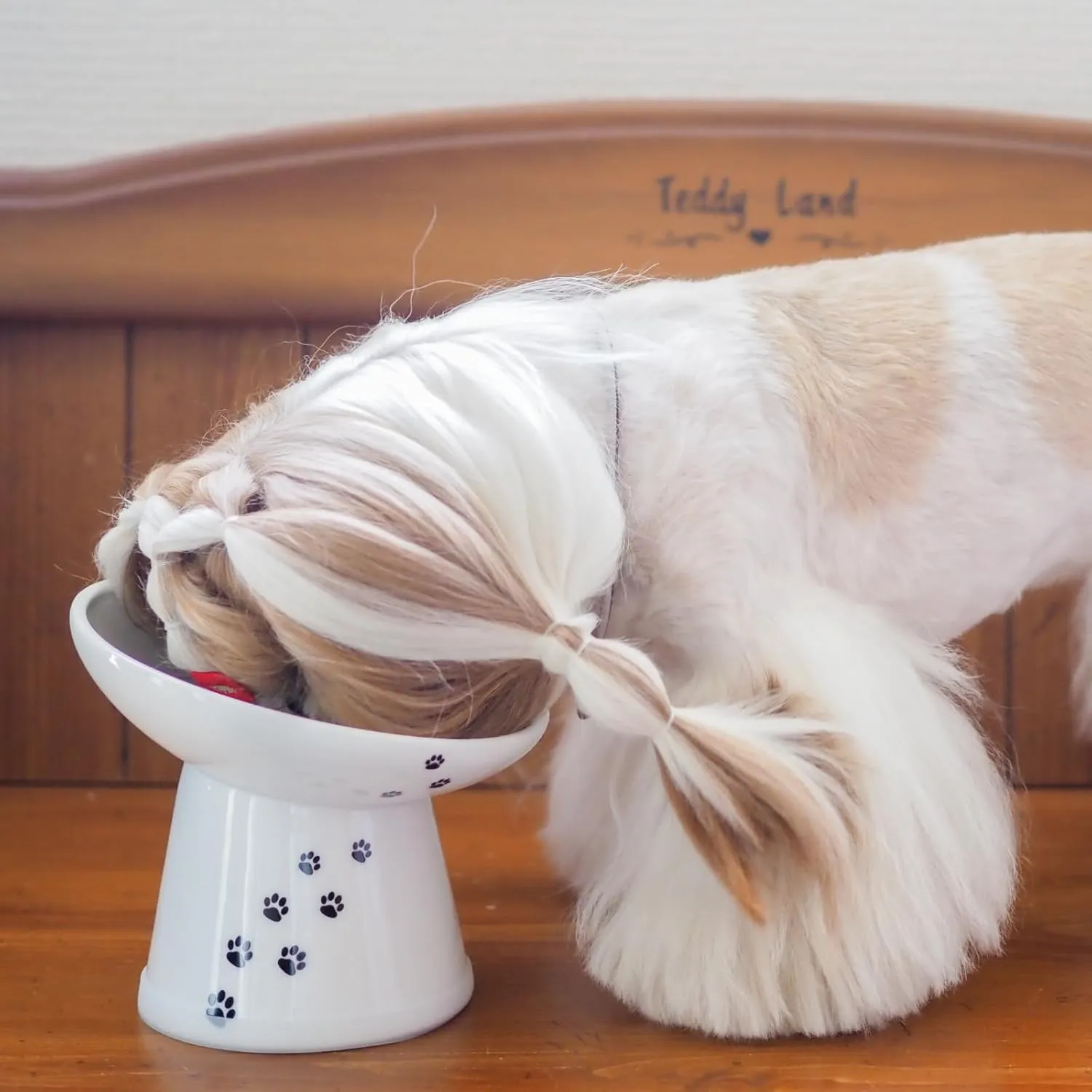 Necoichi Raised Dog Food Bowl, Elevated, for Dogs and Cats, Pets Feeding Feeder Non-Slip for Small Dogs Dishwasher and Microwave Safe, No.1 Seller in Japan! (Dog, Extra Wide Tilted)