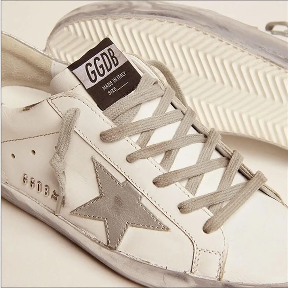 nesho Sneakers for Women Leather Walking Lace-up Flat Trainers Retro Comfortable Non-Slip Sport Shoes