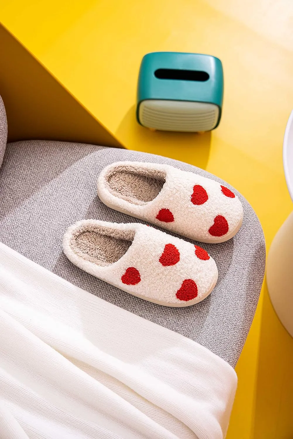 NEVEROLD Fun Cute Trendy Colorful Cartoon Illustrated Cozy Fluffy Plush Fur Slip On Cushion House Slippers for Women, Men, Girls, and Boys