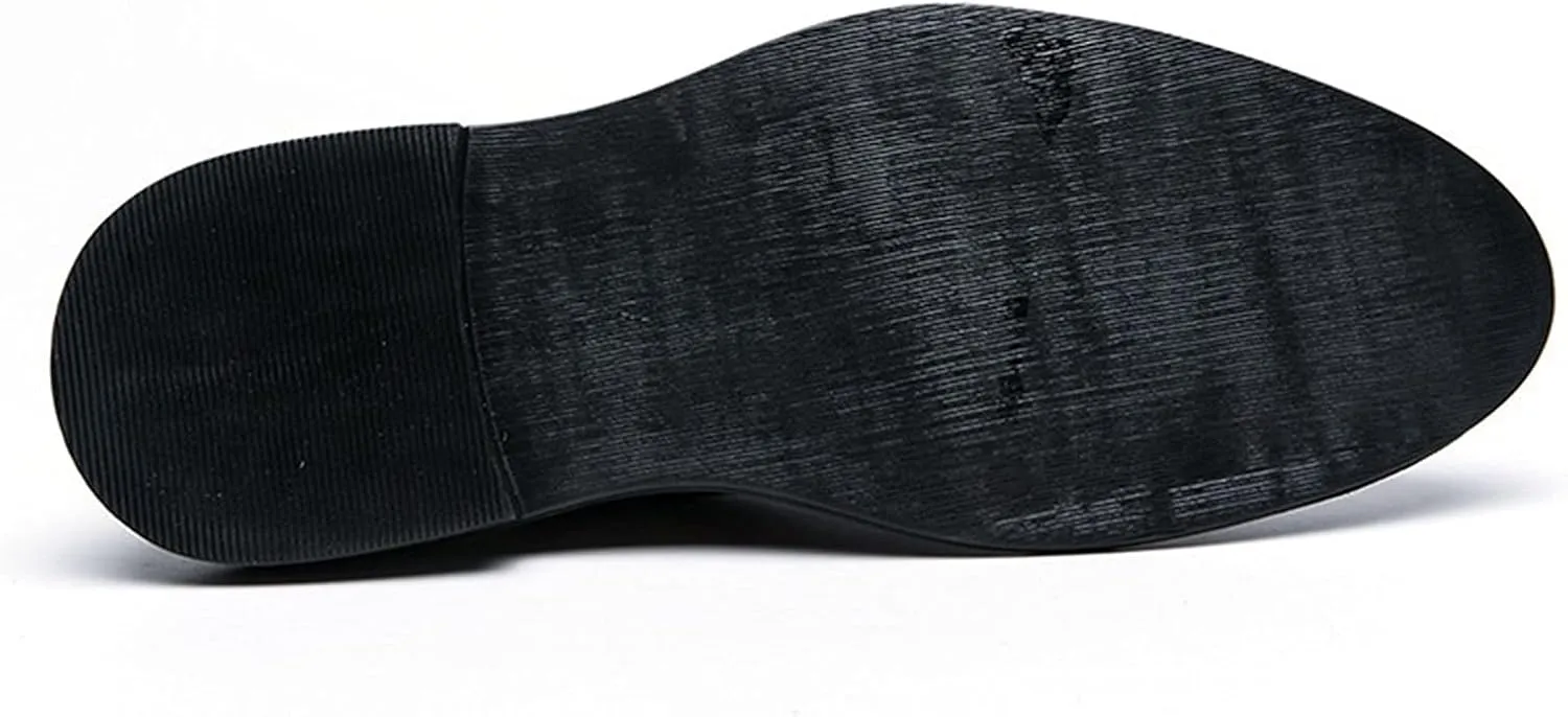 New Dress Shoes for Men Lace Up Brogue Embossed Breathable Shoes Vegan Leather Non Slip Rubber Sole Anti-Slip Business