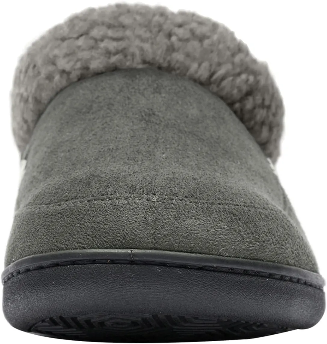 NewDenBer Men's Warm Memory Foam Slippers Suede Plush Fleece Lined Slip on Indoor Outdoor Clog House Shoes