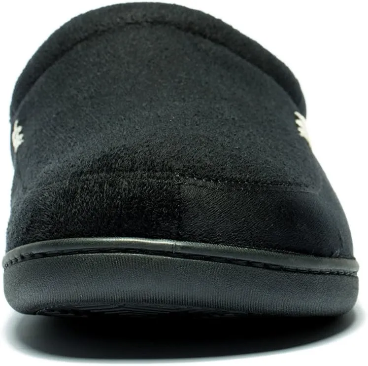 NewDenBer Men's Warm Memory Foam Suede Plush Fleece Lined Slip on Indoor Outdoor Clog House Slippers