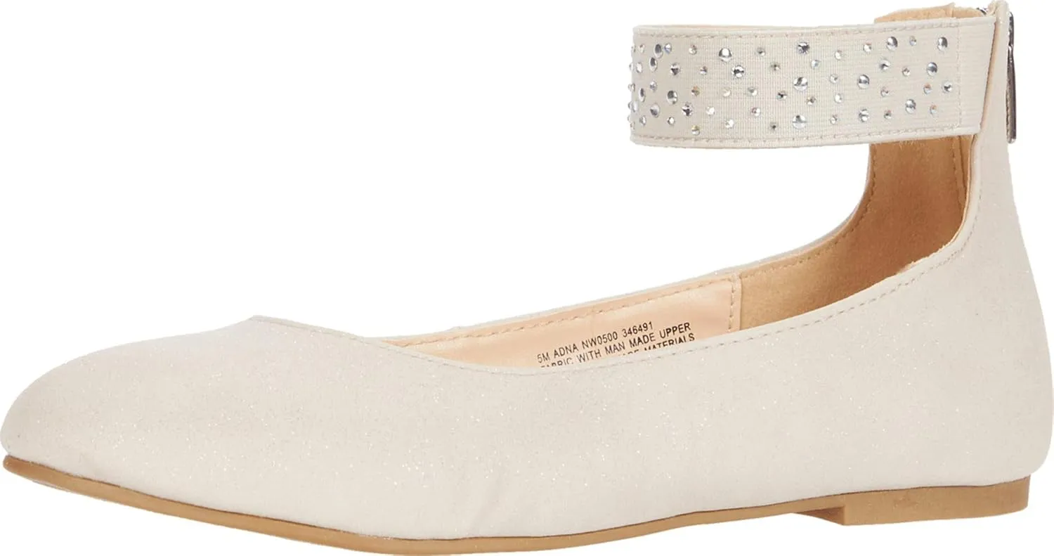 Nine West Girls Dress Shoes Ballerina Flat Ankle Strap Ballet Flat for Wedding Party School (Toddler-Little Kid-Big Kid)