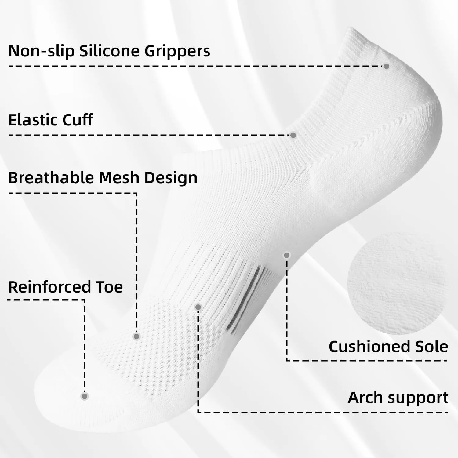No Show Socks Womens Men 6/8 Pairs Low Cut Cushioned Athletic Ankle Running Socks