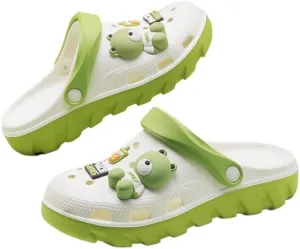 Non-Slip Valentine's Day Cartoon Clogs with Soft Sole and Closed Toe for Summer Beach and Garden Wear