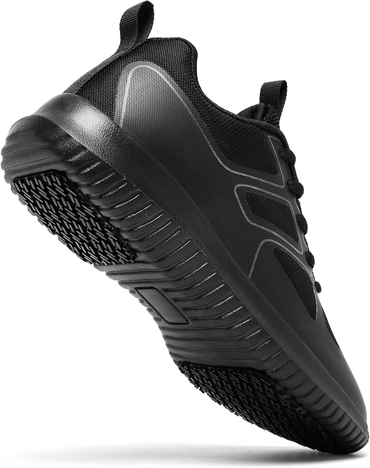 Non Slip Work Shoes Women,Lightweight Slip Resistant Shoes Water Resistant Zapatos De Trabajo para Mujer & Restaurant or Food Service Sneakers Black